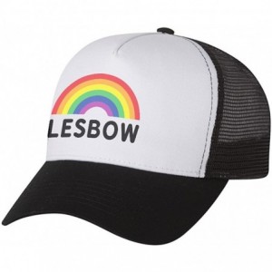 Baseball Caps Lesbow Rainbow Flag Hat Gay Lesbian Equality Pride Trucker Hat Mesh Cap - Brown/Tan - C218DLOXE32 $26.20