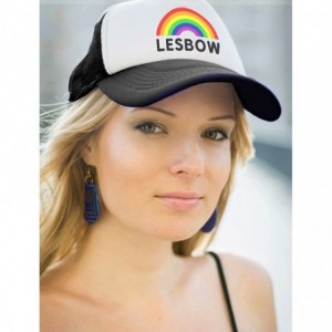 Baseball Caps Lesbow Rainbow Flag Hat Gay Lesbian Equality Pride Trucker Hat Mesh Cap - Brown/Tan - C218DLOXE32 $26.20