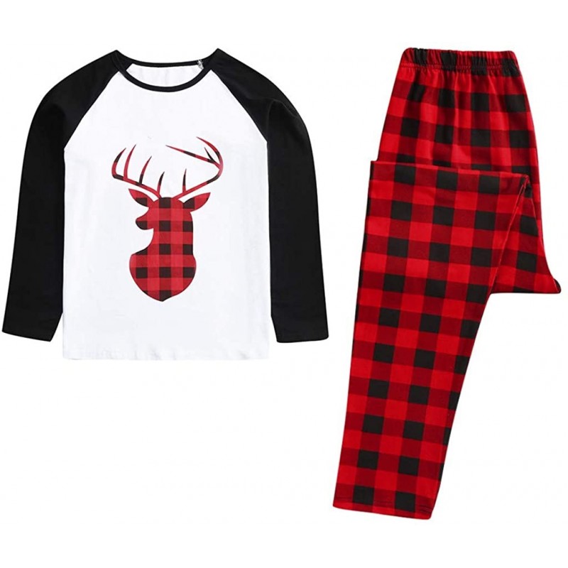 Christmas Family Pajamas Matching Sleepwear - White(mom) - CA18AGZS89K