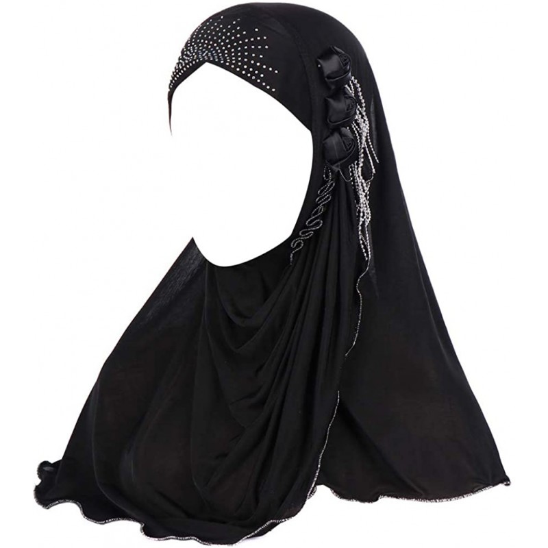 Headbands Muslim Islam Headscarf Hijabs Cap for Women Cotton Hijabs Scarves Cape - Black - CD18G4A88EH $18.71