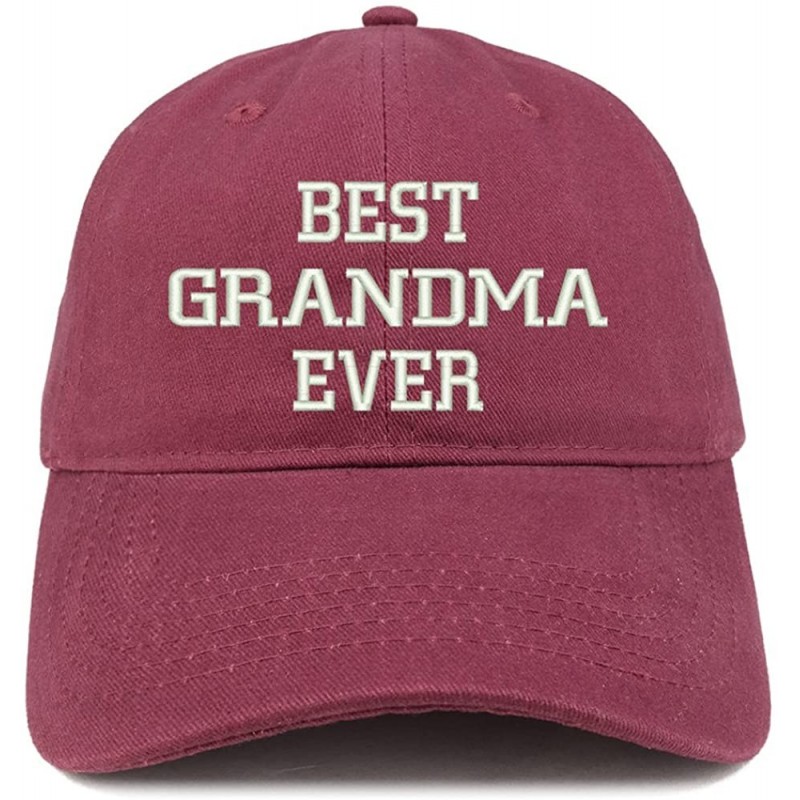 Baseball Caps Best Grandma Ever Embroidered Brushed Cotton Dad Hat Cap - Maroon - CO185HNKLZK $31.87