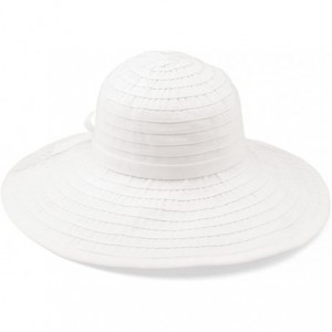 Sun Hats Women's Ribbon Large Brim Hat - White - CJ1143BNX5D $53.94