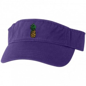 Visors Adult Pineapple Embroidered Visor Dad Hat - Purple - CU182AYY4R6 $52.52