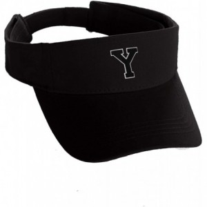 Visors Custom Sport Sun Visor Hat A to Z Initial Team Letters- Black Visor White Black - Letter Y - CK18GRAR9YN $27.44