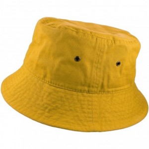 Bucket Hats 100% Cotton Packable Fishing Hunting Summer Travel Bucket Cap Hat - Gold - C618ILU0I0C $33.66