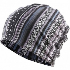 Skullies & Beanies Women's Baggy Slouchy Beanie Chemo Cap for Cancer Patients - 3 Pack Blue & Black & Gray - CF196IOKHZR $34.33