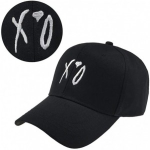 Baseball Caps XO Letter Embroidred Baseball Hat Red Love Cap Unisex Adjustbale Strapback Dad Hat - Black - C418T43ZIQ7 $26.10