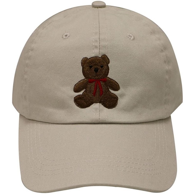 Baseball Caps Teddy Bear Cotton Baseball Cap - Putty - CB12LC6Z1MJ $23.73