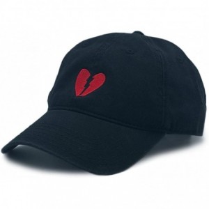 Baseball Caps Mens Embroidered Adjustable Dad Hat - Broken Heart (Black) - C418C5RLUN8 $51.69