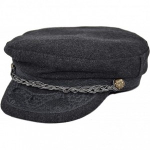 Newsboy Caps Men's Wool Greek Fisherman Hat Newsboy Fiddler Sailor Cap - Charcoal - CM189YK7WY8 $33.06