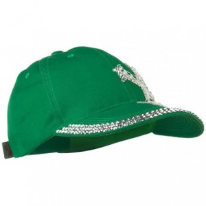 Baseball Caps Rhinestone Cross Jeweled Cap - Green - CU11VLHLKIT $47.89
