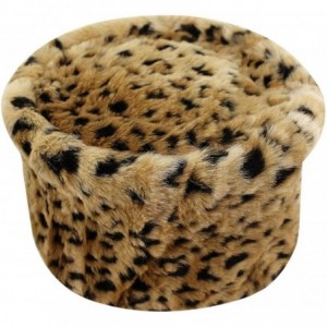 Skullies & Beanies Women Russian Style Warm Faux Fur Hat Cossack Hat Mongolian Hat Cap for Winter - Leopard Print - CE18KQ9GK...