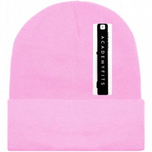 Skullies & Beanies Thick 12" Knit Long Beanie Hat Slouch Cuffed Warm Winter Cap 6011 - Light Pink - CB194KQXCAE $17.89