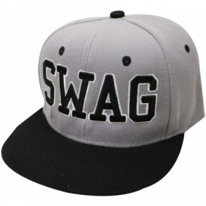 Baseball Caps Swag Snapback Caps - Light Gray/Black - CW18DHWQ7EC $27.56