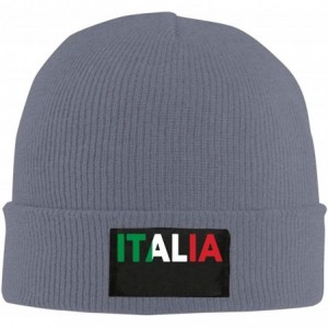 Skullies & Beanies Italia Italy Italian Flag Men & Women's Knitted Hat Fashion Warm Pure Color Hat - Deep Heather - C018O8CC2...