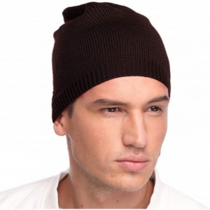 Skullies & Beanies Beanie Hat Warm Soft Winter Ski Knit Skull Cap for Men Women - Brown - CF180KRIW8S $18.11