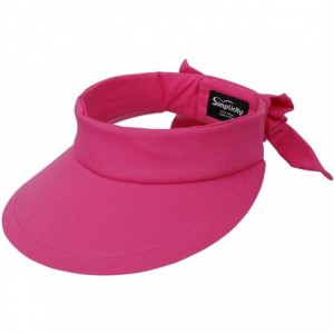 Sun Hats Women's SPF 50+ UV Protection Wide Brim Beach Sun Visor Hat - Fushsia - C312J70RYK9 $30.93
