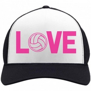 Baseball Caps Love Volleyball for Volleyball Fans/Player Trucker Hat Mesh Cap - Black/White - CO1858M2NRY $24.48