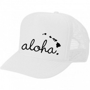 Baseball Caps Hawaii Honolulu HAT - Aloha - Cool Stylish Apparel Accessories - White-black Print - C81855ZK7U5 $32.59