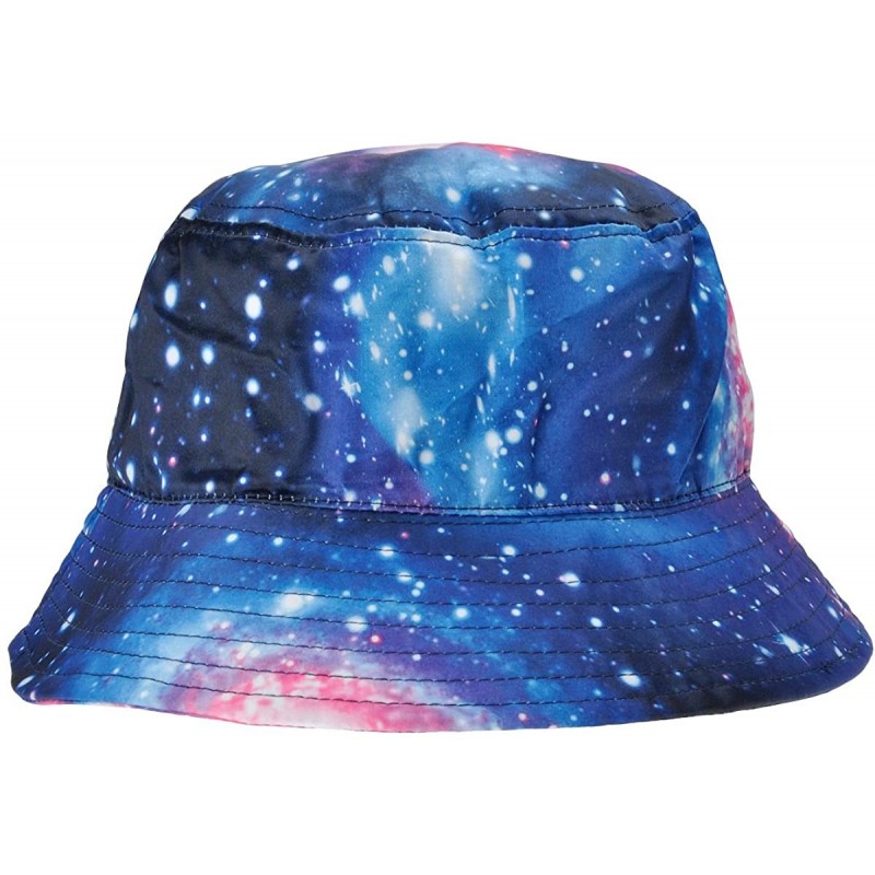 Bucket Hats Unisex Galaxy Bucket Hat Summer Fisherman Cap for Men Women - Blue - CA18207WAZ8 $30.85