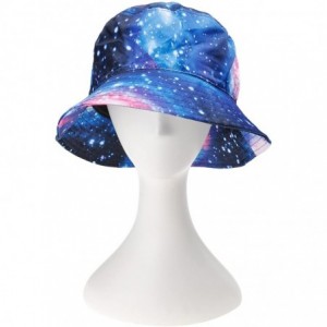 Bucket Hats Unisex Galaxy Bucket Hat Summer Fisherman Cap for Men Women - Blue - CA18207WAZ8 $30.85