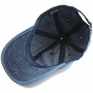 Baseball Caps Unisex Cotton Vintage Distressed Washed Adjustable Baseball Cap - Blue - CE18CSYO4NM $28.17