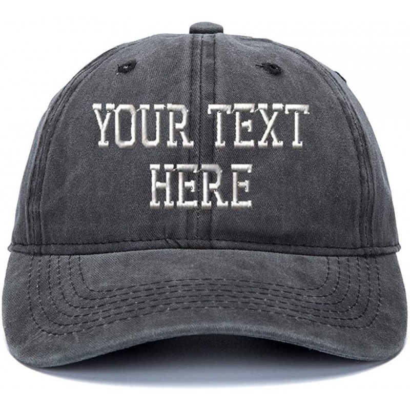 Baseball Caps Custom Embroidered Baseball Hat Personalized Adjustable Cowboy Cap Add Your Text - Dark Gray - CF18HTMNZ7S $33.27