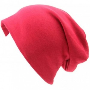 Skullies & Beanies Unisex Baggy Lightweight Hip-Hop Soft Cotton Slouchy Stretch Beanie Hat - Red - CF12LXK6R59 $21.37