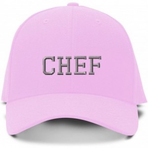 Baseball Caps Baseball Cap Silver Letters Chef Embroidery Dad Hats for Men & Women 1 Size - Soft Pink - C611RQEKADB $23.15