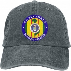 Baseball Caps U.S. Air Force Vietnam Veteran Vintage Adjustable Denim Hat Baseball Caps for Man and Woman - Deep Heather - CQ...