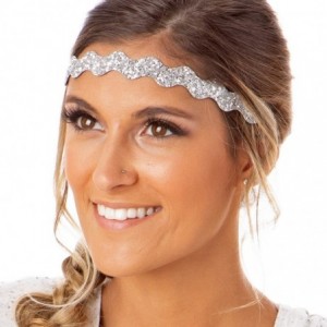 Headbands Women's Adjustable No Slip Cute Fashion Headbands Bling Glitter Hairband Packs - CG1873EYUHS $29.08