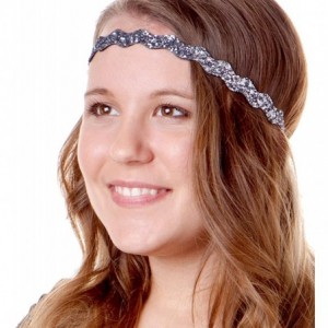 Headbands Women's Adjustable No Slip Cute Fashion Headbands Bling Glitter Hairband Packs - CG1873EYUHS $29.08