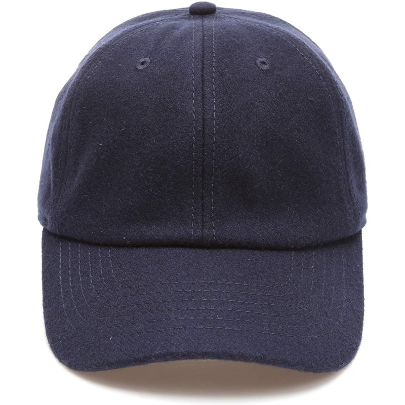 Baseball Caps Men's Wool Blend Baseball Cap with Adjustable Size Strap - Navy - CC18HA3DO4N $26.06