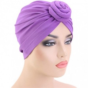 Skullies & Beanies Womens Big Flower Turban Beanie Elegant Cap Head Wrap Stretch Long Hair Scarf Headscarf - 441-beige - CA19...