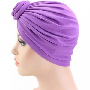 Skullies & Beanies Womens Big Flower Turban Beanie Elegant Cap Head Wrap Stretch Long Hair Scarf Headscarf - 441-beige - CA19...