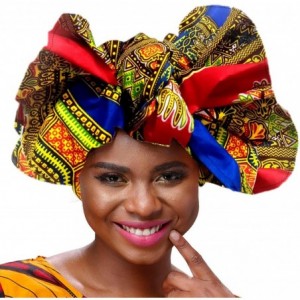 Cold Weather Headbands Dashiki Head African Traditional Wax Print Head - L - CY18ZUKI420 $32.49