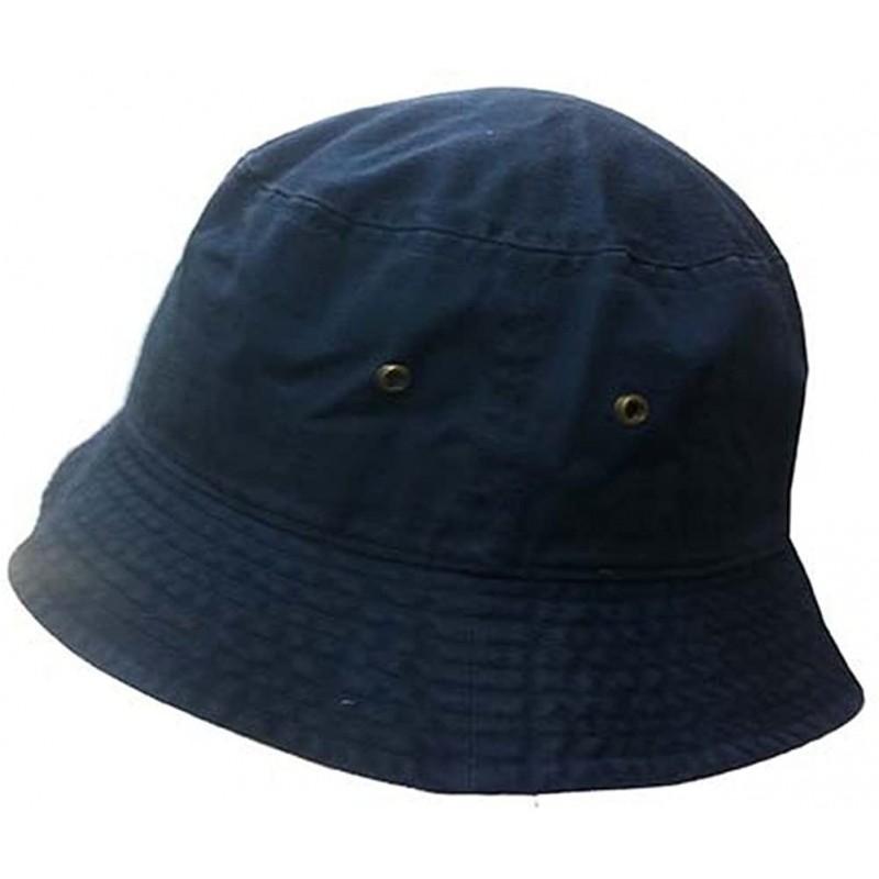 Bucket Hats Twill Bucket Hat (Various Size and Color) - Navy - CI11B3EERKD $19.11