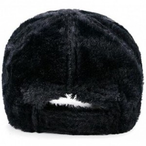 Bucket Hats Women Furry Baseball Cap Ladies Fashion Winter Warm Casual Hats - Black - CM1873I45S0 $27.66
