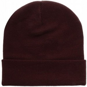 Skullies & Beanies Men Women Knitted Beanie Hat Ski Cap Plain Solid Color Warm Great for Winter - 1pc Wine - C918L3O0COR $17.21