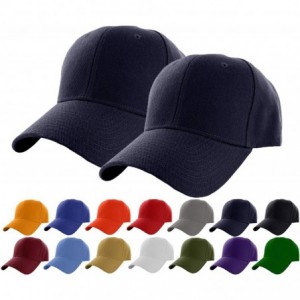Baseball Caps Set of 2 Plain Adjustable Baseball Cap Classic Adjustable Hat Men Women Unisex Ballcap 6 Panels - Navy-2pack - ...