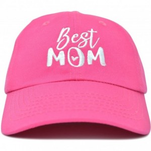 Baseball Caps Best Mom Baseball Cap Womens Dad Hats Adjustable Mothers Day Hat - Hot Pink - CP18D75KY4O $21.37