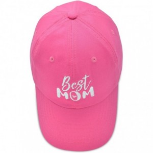 Baseball Caps Best Mom Baseball Cap Womens Dad Hats Adjustable Mothers Day Hat - Hot Pink - CP18D75KY4O $21.37