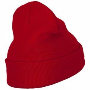 Skullies & Beanies Savage Embroidered Long Knitted Beanie - Red - CP18K6Q9I2R $45.00