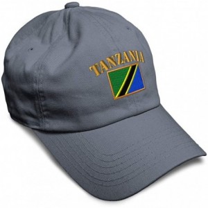 Baseball Caps Soft Baseball Cap Tanzania Flag Embroidery Twill Cotton Dad Hats for Men & Women - Dark Grey - CE18YSY3MNL $27.11