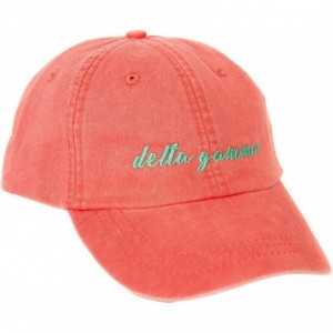 Baseball Caps Delta Gamma (N) Sorority Baseball Hat Cap Cursive Name Font dg - Coral - C8188U43M7O $39.47