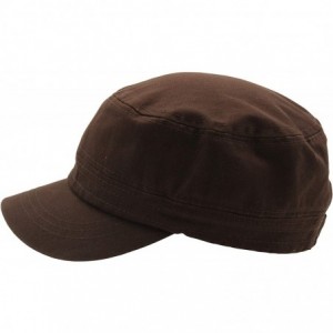Baseball Caps Cadet Army Cap - Military Cotton Hat - Dark Brown - CK12GW5UV8T $19.51