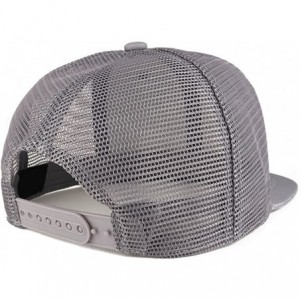 Baseball Caps Texas State Outline Embroidered Cotton Flat Bill Mesh Back Trucker Cap - Grey - C3185YNSUHD $33.13