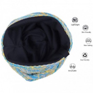 Skullies & Beanies Women Oversized Slouchy Beanie Knit Hat Colorful Long Baggy Skull Cap for Winter - 309w-blue/Multi - CV18U...