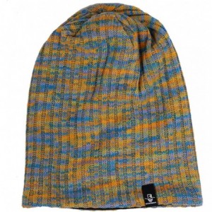 Skullies & Beanies Women Oversized Slouchy Beanie Knit Hat Colorful Long Baggy Skull Cap for Winter - 309w-blue/Multi - CV18U...