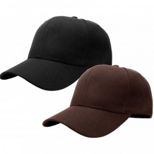 Baseball Caps 2pcs Baseball Cap for Men Women Adjustable Size Perfect for Outdoor Activities - Black/Brown - CC195D2GKN7 $22.04